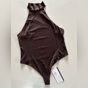 Lululemon Nulu Mock Neck Sleeveless Bodysuit in FRPR French Press Brown